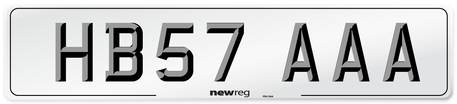 HB57 AAA Number Plate from New Reg